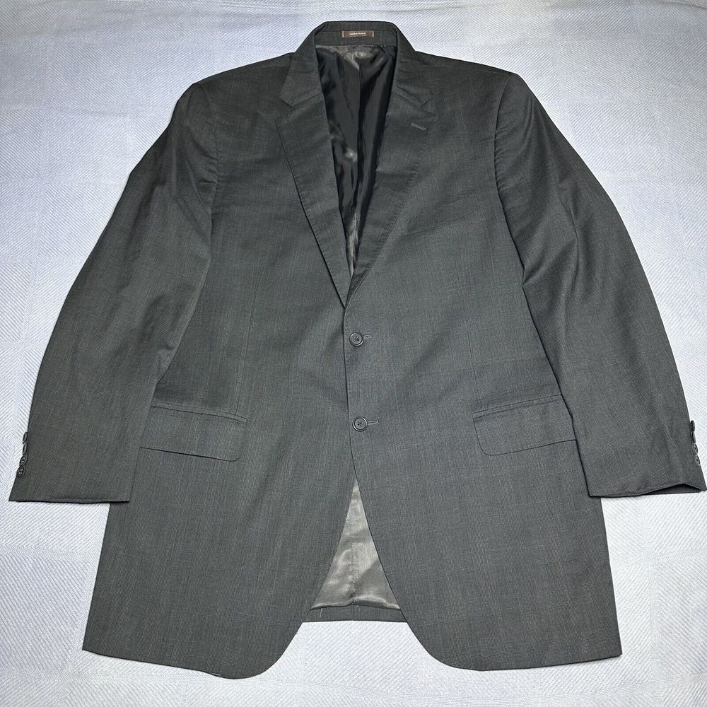 Peter Millar Gray Houndstooth Glen Plaid Wool Two Button Blazer Jacket Men's 46T